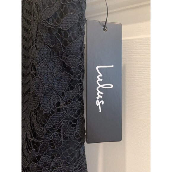 Lulu's NWT Sleeveless Black Lace Mini Cocktail Party Dress L - Picture 3 of 8